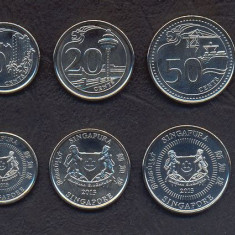 SINGAPORE █ SET COMPLET DE MONEDE █ 5, 10, 20, 50 Cents, 1 Dollar █ 2013 █ UNC