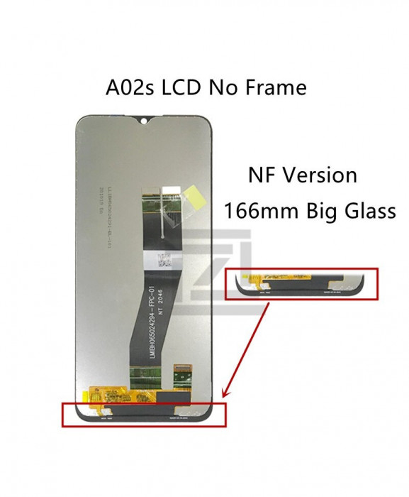 Ecran LCD Display Complet Samsung Galaxy A02S, SM A025 N Version, 166mm