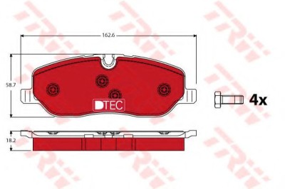 Set placute frana,frana disc LAND ROVER RANGE ROVER III (LM) (2002 - 2012) TRW GDB1631DTE foto