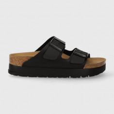 Birkenstock papuci Arizona Platform Flex femei, culoarea negru, 1027395