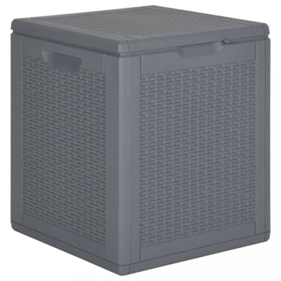 vidaXL Cutie de depozitare pentru grădină, gri, 90 L, PP ratan foto