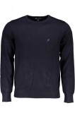 Pulover barbati cu logo si croiala Slim fit bleumarin inchis, 3XL