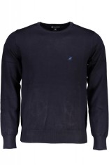 Pulover barbati cu logo si croiala Slim fit bleumarin inchis (Marime: 4XL) foto
