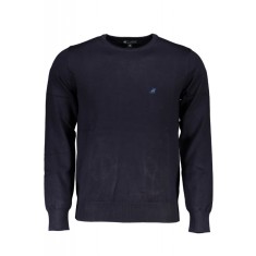 Pulover barbati cu logo si croiala Slim fit bleumarin inchis, 3XL