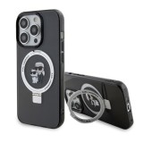Husa pentru iPhone 14 Pro - Karl Lagerfeld Hardcase Ring Stand MagSafe (KLHMP14LHMRSKCK) - Karl&amp;Choupette