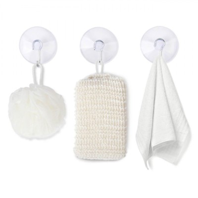 Cuiere Metalice cu Ventuza, 3cm, Transparent, Set 6 Bucăți foto