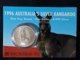 Australia 1996 - 1 dolar - Cangur RAM - 1 OZ - Monedă de argint, Australia si Oceania
