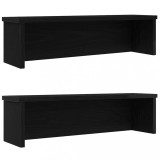 VidaXL Rafturi de bucătărie stivuibile 2 buc Negru 60x15x16 cm