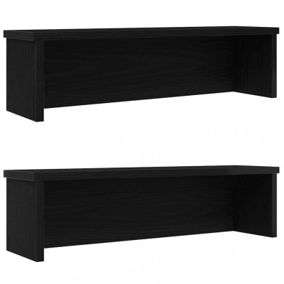 Gossi rafturi de bucatarie stivuibile 2 buc negru 60x15x16 cm foto