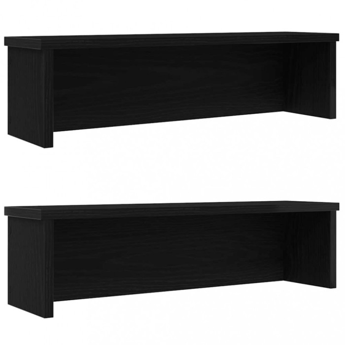 Gossi rafturi de bucatarie stivuibile 2 buc negru 60x15x16 cm
