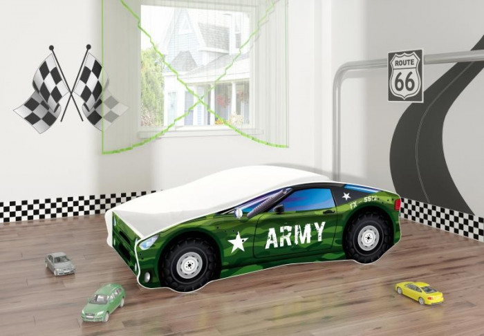 Pat Tineret MyKids Race Car 07 Army-140x70