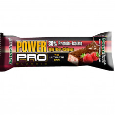 Baton energizant Power Pro 32% proteina, capsuni si ciocolata Nature Tech