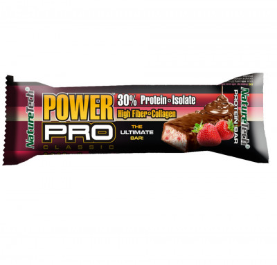 Baton energizant Power Pro 32% proteina, capsuni si ciocolata Nature Tech foto