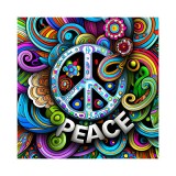 Cumpara ieftin Sticker decorativ, Peace, Multicolor, 55 cm, 6367ST