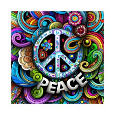 Sticker decorativ, Peace, Multicolor, 55 cm, 6367ST foto