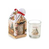 Lumanare parfumata Craciun in cutie cadou aroma Ciocolata si Vanilie cm 5,5 x 5,5 x 11,5 H