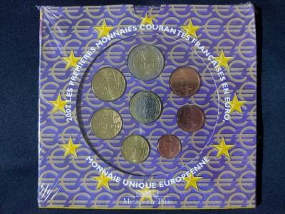 Franța 2002 - Set complet de euro bancar de la 1 cent la 2 euro foto