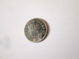 Rara! Statele Italiene/Regatul Napoleonian al Italiei 5 Soldi 1810 M argint 900,Napoleon I,diam=15 mm,greutate=1,20 grame,moneda din imagini