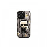 Husa iPhone 13 Pro Karl Lagerfeld Ikonik Flower Gri