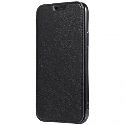 Husa Piele Forcell Electro cu spatele transparent pentru Samsung Galaxy A51 A515, Neagra foto