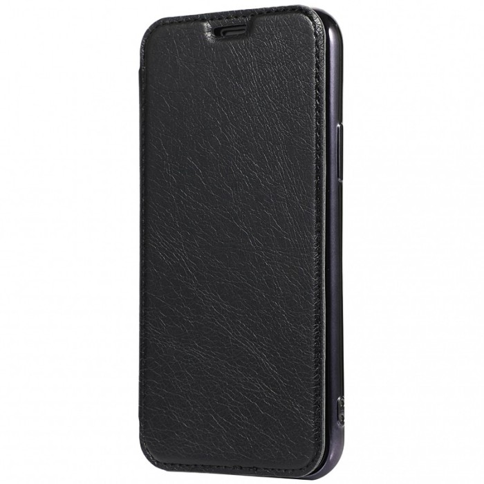 Husa Piele Forcell Electro cu spatele transparent pentru Samsung Galaxy A51 A515, Neagra