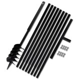 Burghiu de sol cu m&acirc;ner 120 mm cu tub prelungitor 9 m, oțel 270524