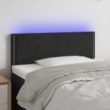 VidaXL Tăblie de pat cu LED, negru, 80x5x78/88 cm, catifea
