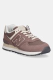 New Balance sneakers din piele intoarsă 574 culoarea maro, WL574RTS