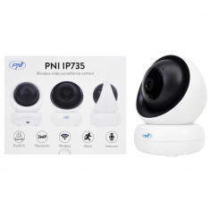 Resigilat : Camera supraveghere video PNI IP735 3Mp cu IP P2P PTZ wireless, slot c