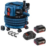 Bosch GAS 18V-12 MC + 1600A00B8J - Aspirator 140 mbar accesorii + Set 2 acumulatori si incarcator Li-Ion 18 V 5 Ah
