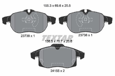 TEXTAR 2415501 Q+ set placute frana,frana disc foto