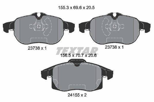 TEXTAR 2415501 Q+ set placute frana,frana disc