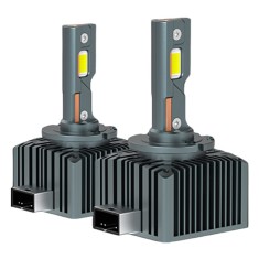 BZRSH LED D1S Premium Conversie Xenon 12000LM - Set 2 Becuri HID-LED 120W Canbus PlugPlay Alb Rece, Miez Cupru Radiator Aluminiu, Iluminare OEM Upgrad