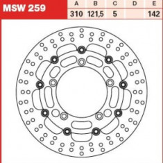 Disc frână flotant față, 310/121,5x5mm 5x142mm, diametru gaură de centrare 10,3mm, spacing 0 compatibil: SUZUKI DL 1000 (V-Strom)/109R/1200 (Bandit)/1