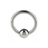 Inele metalice - Mr. Steel Inel de Penis cu Bila 40mm din Otel Inoxidabil Fixare Sigura Design Elegant