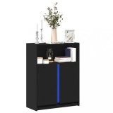 VidaXL Dulap cu LED, negru, 77x34x100 cm, lemn prelucrat