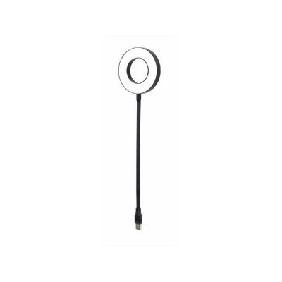 Lampa LED alb rece 6500K 3W 3.5cu mufa USB 30cm 5V negru GEMBIRD NL-LEDRING-01 foto