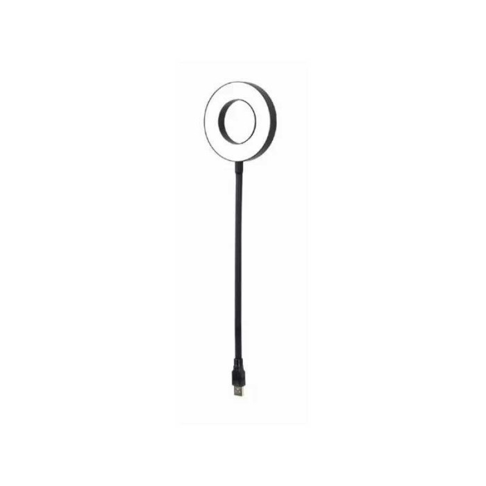 Lampa LED alb rece 6500K 3W 3.5cu mufa USB 30cm 5V negru GEMBIRD NL-LEDRING-01