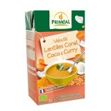 Supă Cremă Linte Roșie, Lapte Cocos &amp; Curry Bio Primeal 1L - Vegană, Fără Gluten, Gata de Servire, Ingrediente Naturale