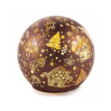 Sfera decorativa Craciun sticla maro aurie cu led II &Oslash; 10 cm x 9 H