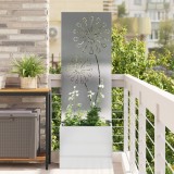 vidaXL Ghiveci de Grădină cu Panou Decorativ Argintiu 50 x 140 cm