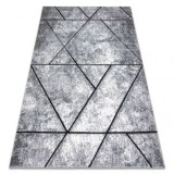 Covor modern COZY 8872 Wall, geometric, triunghiurile - structural două niveluri de l&acirc;nă gri / albastru, 240x330 cm, Dreptunghi, Lana