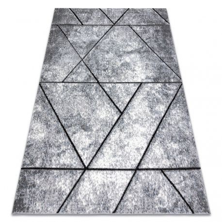 Covor modern COZY 8872 Wall, geometric, triunghiurile - structural două niveluri de l&acirc;nă gri / albastru, 160x220 cm
