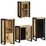 Set de mobilier pentru baie 4 buc. Maro Lemn de mango solid