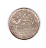 Moneda Franta 20 franci/francs 1952 B, stare buna, curata