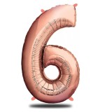 Balon aniversar Maxee, cifra 6, rose, 40 cm