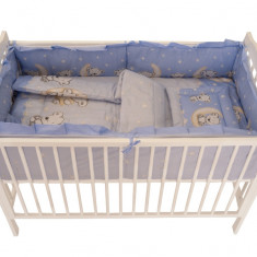 Lenjerie MyKids Bear On Moon Blue M2 4+1 Piese 120x60 GreatGoods Plaything