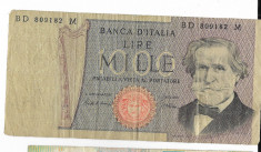 Bancnota 1000 lire 1980 - Italia foto