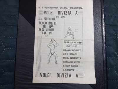 Program Turneu Volei 1985 foto