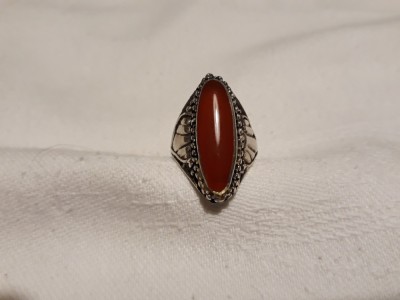argint INEL cu CARNEOL TRIBAL unic OPULENT manopera EXCEPTIONALA de efect VECHI vintage SPLENDID foto